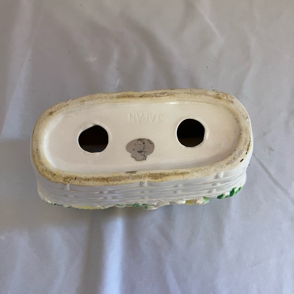 Floral Ceramic Planter with Yellow and Green Accents - Picture 6 of 9